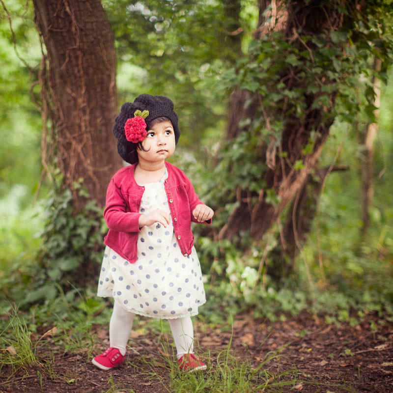 Bromley Toddler Photos | Anika 3 18 months old girl wearing a cute hat with red flower in London park | Bromley