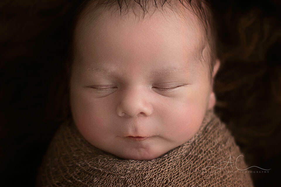 Bromley Newborn Photography | Bulcsu 2 close up portrait of a newborn baby boy's face