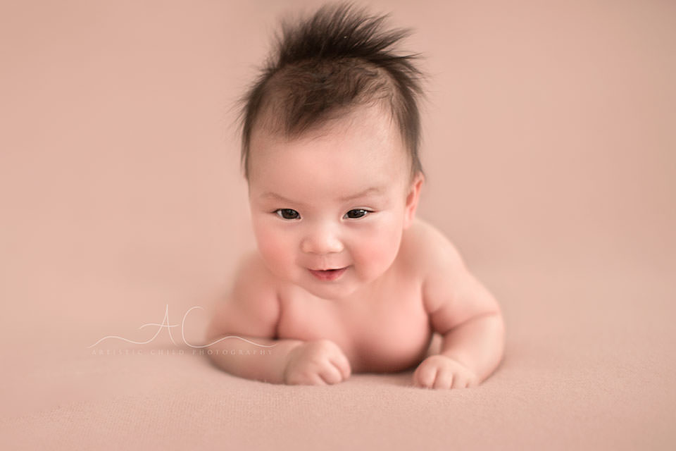 Professional Bromley Baby Images | Eleanor 3 100 days new baby girl smiling | London