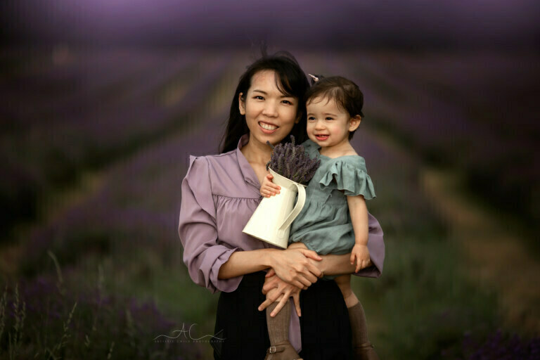 7 Amazing London Family Photos in Lavender Field 12 Amazing London Family Photos in Lavender Field | portrait of a mother and daughter standing in a lavender field