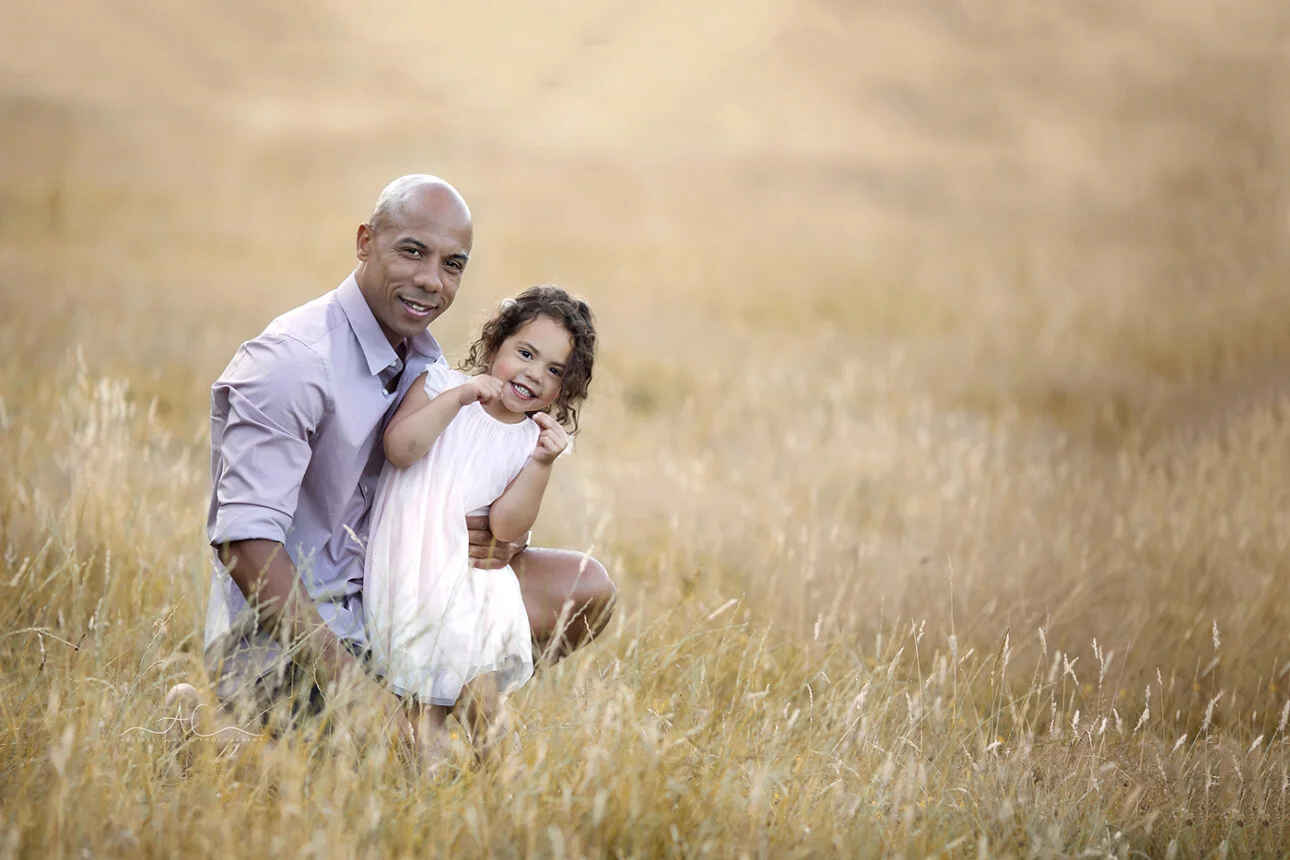 London Summer Sunset Family Mini Sessions | portrait of a father and his daughter